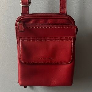 Fossil Cherry Red Crossbody Bag